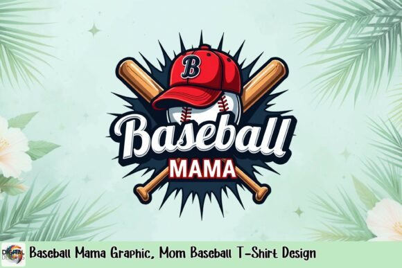 Baseball Mama Graphic: Mom Baseball T-Shirt Design