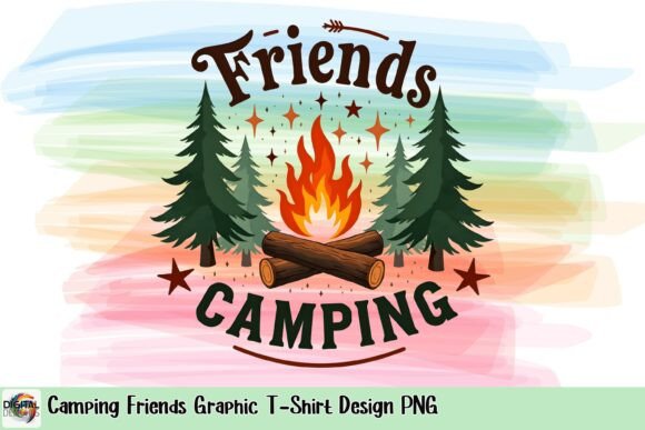 Camping Friends Graphic T-Shirt Design PNG: Your Next Outdoor Favorite
