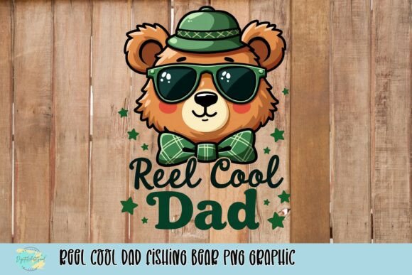 Celebrate Dad with the Reel Cool Fishing Bear PNG Graphic