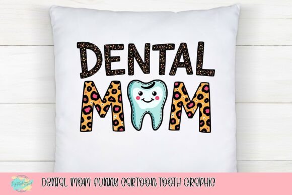 Dental Mom Funny Cartoon Tooth Graphic: A Playful Asset