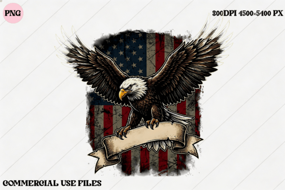 Eagle American Flag Banner Graphic: A Premium Design Asset