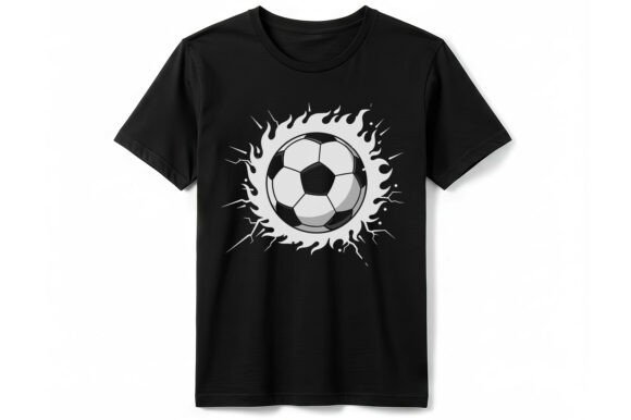Flaming Soccer Ball Graphic T-Shirt: Ignite Your Creative Projects