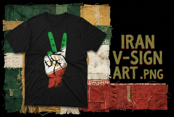 Iran Flag Hand Victory V Sign Graphic: Symbol of Pride