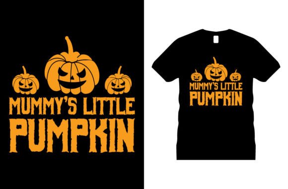 Mummy's Little Pumpkin Halloween Graphic T-shirt Design