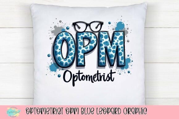 Optometrist OPM Blue Leopard Graphic: Bold Eye Care Branding