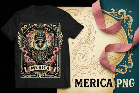 Patriotic Eagle Merica Vintage Graphic: A Bold Symbol of American Pride