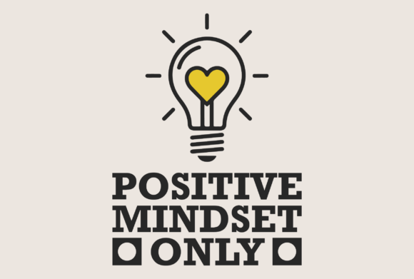 Positive Mindset Only Heart Bulb Graphic: A Bright Design Asset
