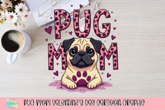 Pug Mom Valentine's Day Cartoon Graphic: A Designer's Guide