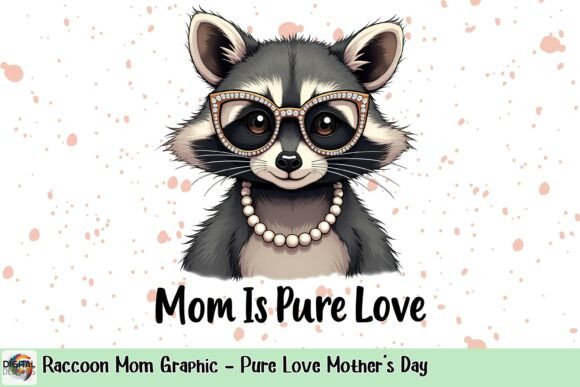 Raccoon Mom Graphic: Adorable Mother's Day Art