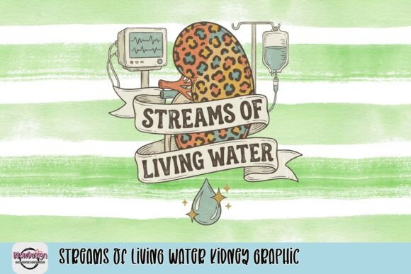 Streams of Living Water Kidney Graphic: A Creative Design Asset