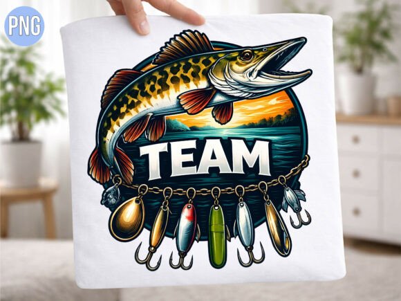 Team Fishing Pike Lures Graphic: A Designer's Asset